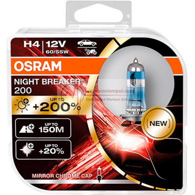 OSRAM 64193NB200-HCB NIGHT BREAKER 200 H4 12V 55/60W